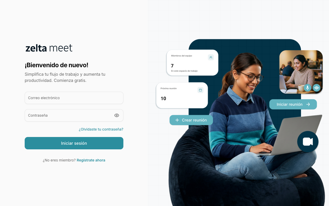 Pantalla de inicio de sesión
