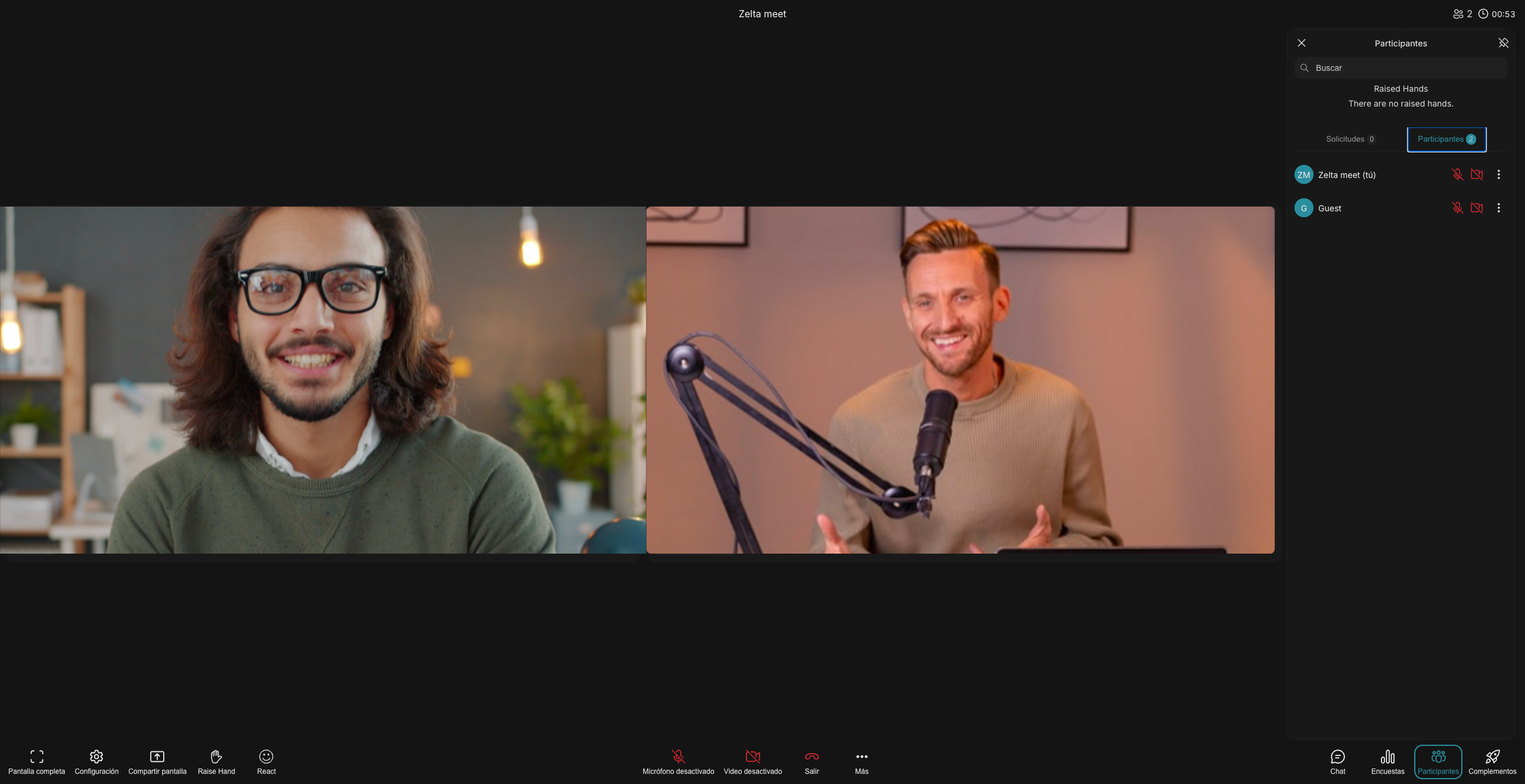 Grid de video con participantes