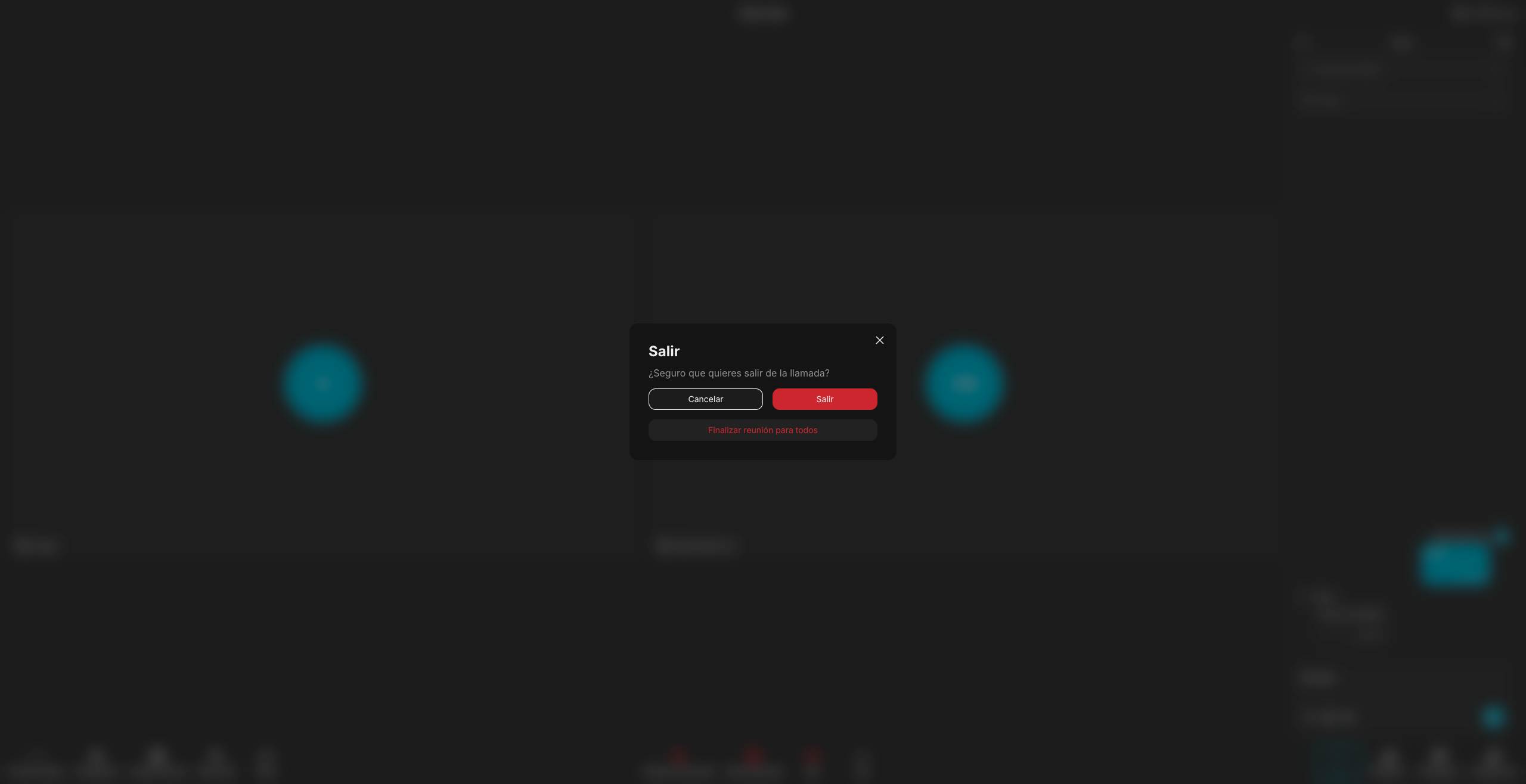 Diálogo de salir de la reunión