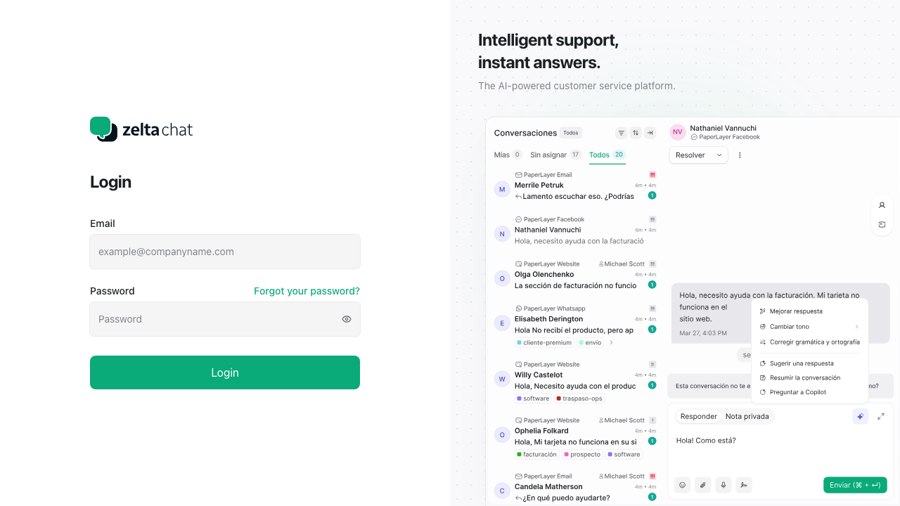 Login — Modo claro