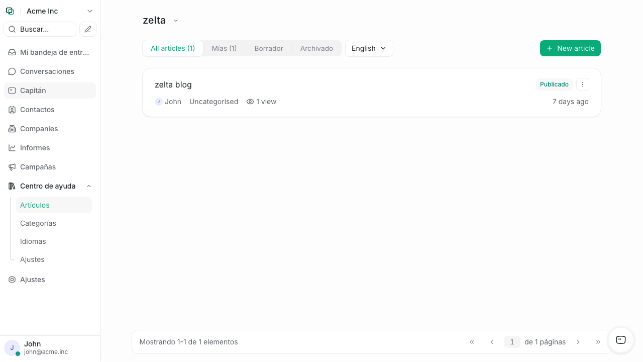 Lista de artículos del centro de ayuda
