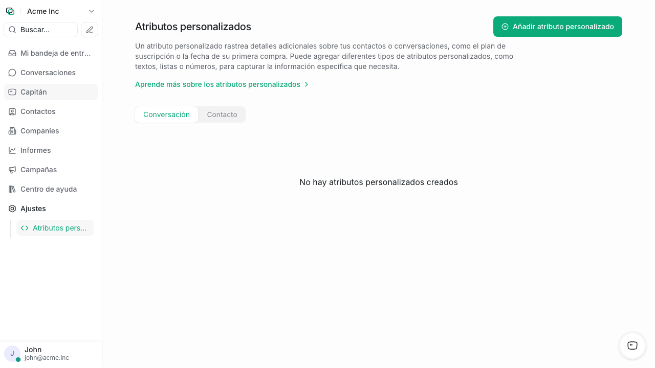 Configuración de atributos personalizados