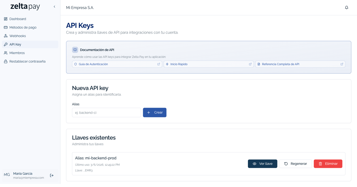 Gestión de API Keys